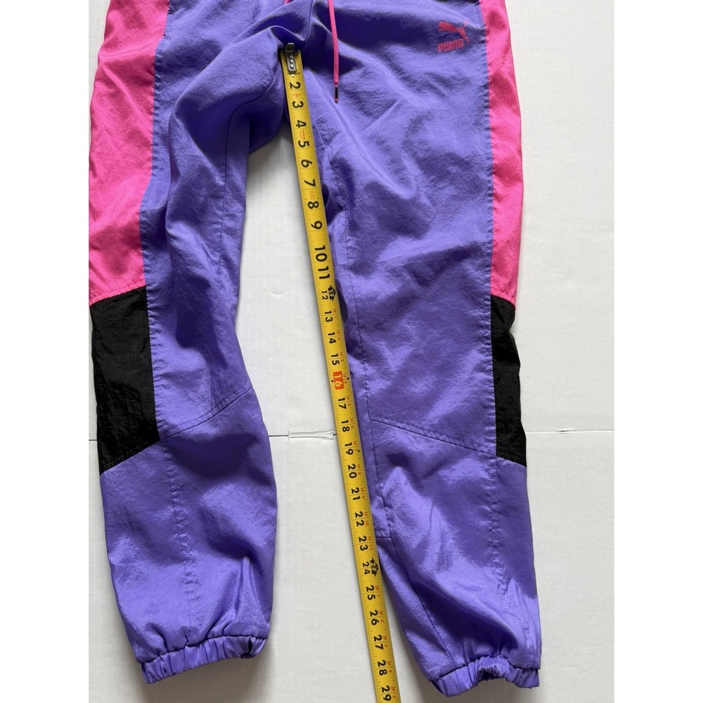 Puma Tailored For Sport Track Pants Nylon Neon Pink Purple Joggers Medium Womens - Picture 4 of 7